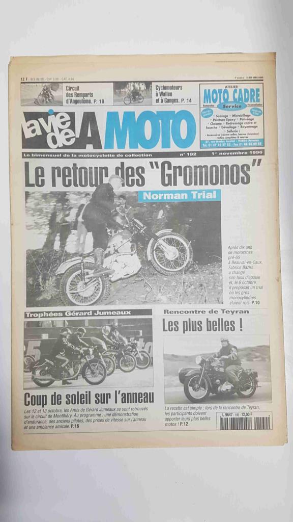 LA VIE DE LA MOTO, Numero 192: 1er novembre 1996 - Le retour des "Gromonos" - Norman Trial
