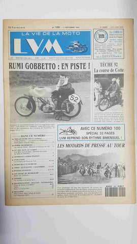 La vie de la moto  LVM numero 100, 1 septembre 1992 - Rumi Gobbetto en piste