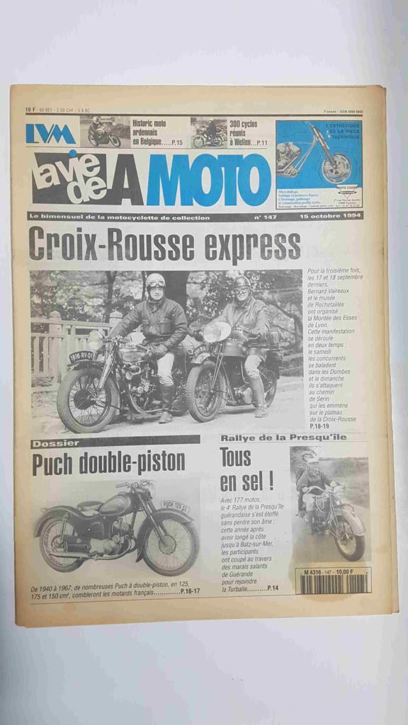LA VIE DE LA MOTO, Numero 147: 15 octobre 1994 - Croix Rousse express