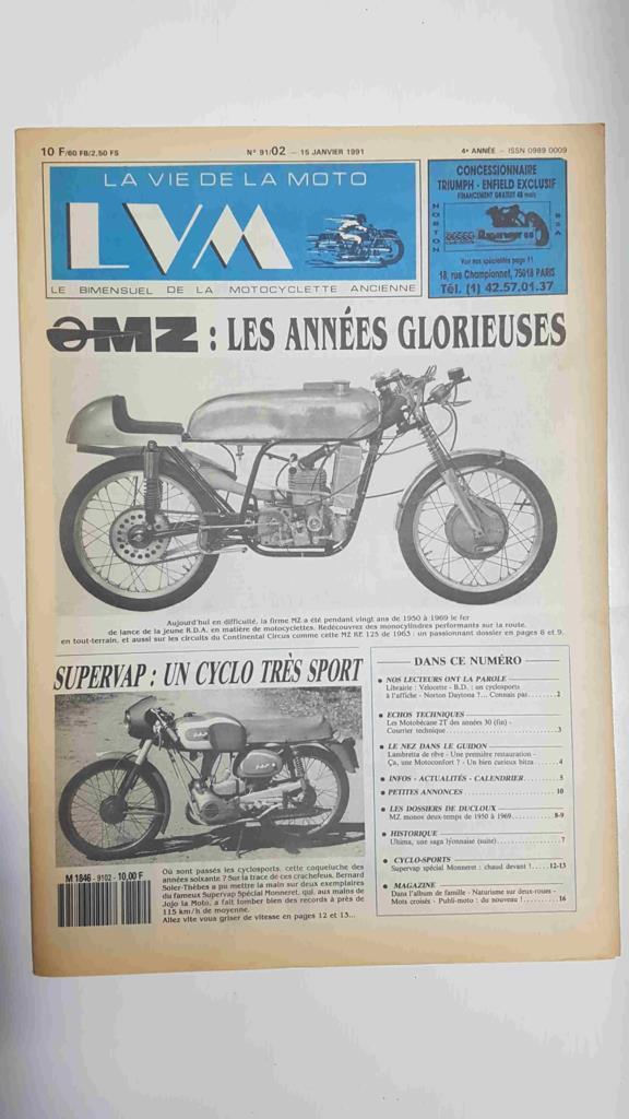 La vie de la moto  LVM numero 91/02 - 15 janvier 1991 - MZ Les années Glorieuses