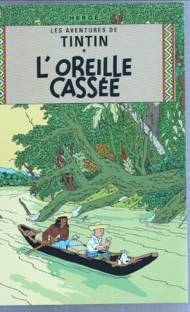 Postal (postcard) portada Tintin L'oreille cassee