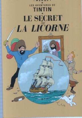 Postal (postcard) portada Tintin Le secret de la licorne