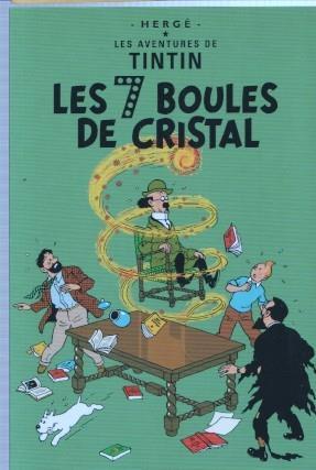 Postal (postcard) portada Tintin Les 7 boules de cristal