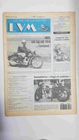 La vie de la moto  LVM numero 128 - 1er decembre 1993 - Ariel 600 square four ... carrement