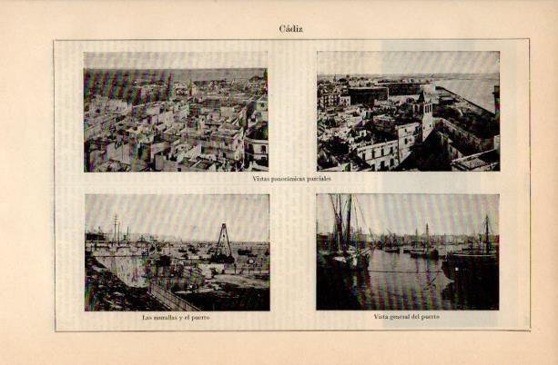 LAMINA V16699: Vistas panoramicas y parciales de Cadiz