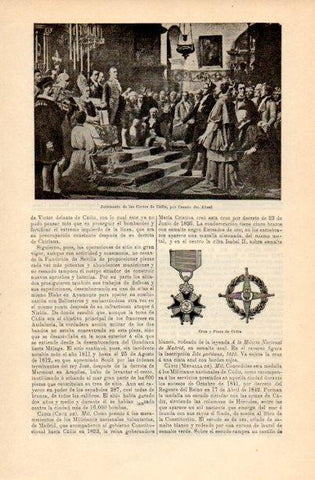 LAMINA V16701: Juramento de las Cortes de Cadiz por Casado de Alisal