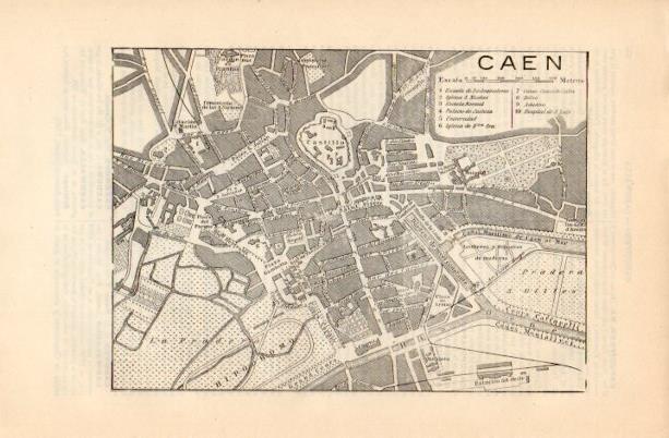 LAMINA V16702: Plano de Caen, Francia