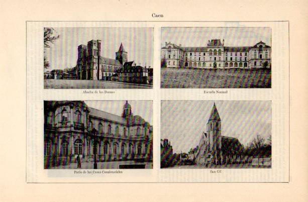 LAMINA V16704: Vistas varias de Caen, Francia