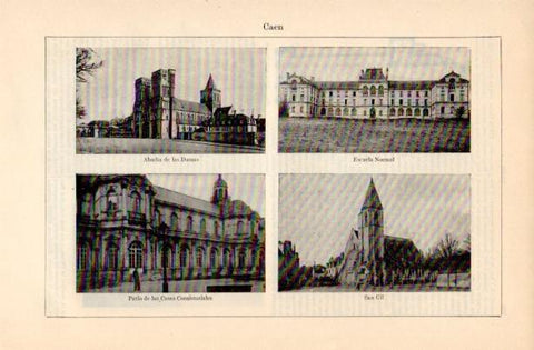 LAMINA V16704: Vistas varias de Caen, Francia