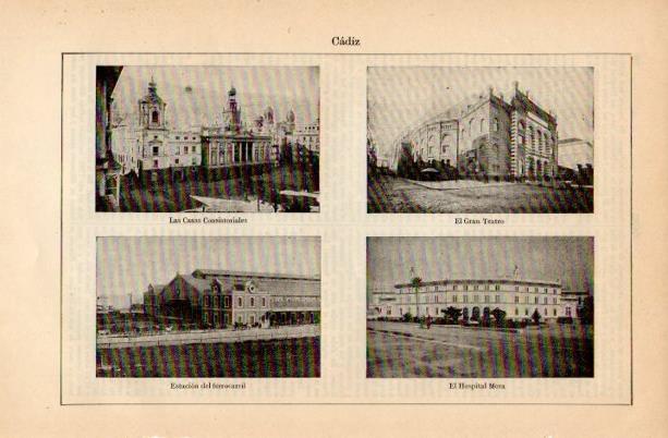 LAMINA V16695: Ayuntamiento Gran Teatro Estacion del ferrocarril de Cadiz