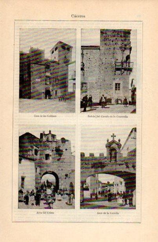 LAMINA V16683: Casa de los Golfines Arco del Cristo y Arco de la Estrella en Caceres