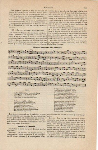 LAMINA V16624: Himno nacional de Ecuador