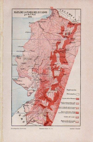 LAMINA V16623: Mapa de la flora de Ecuador
