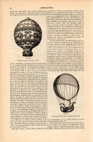 LAMINA V16844: Primer globo de gas hidrogeno de Charles y Robert 1783