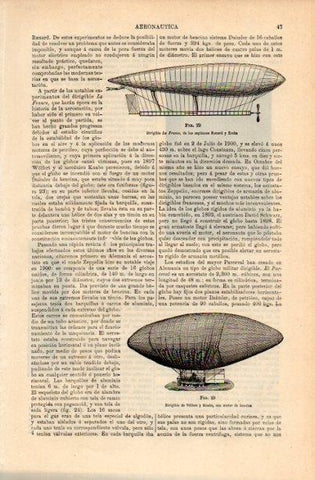 LAMINA V16848: Dirigible La France y dirigible de Volfert y Knabe