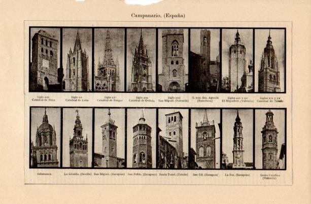 LAMINA V16826: Tipos de campanario en España