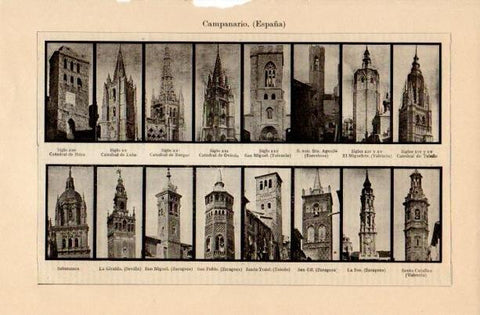 LAMINA V16826: Tipos de campanario en España
