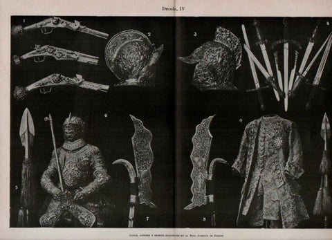 LAMINA V16878: Armas, arneses y objetos de la Real Armeria de Dresde