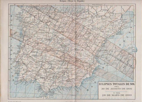 LAMINA V16880: Eclipse mapa de España