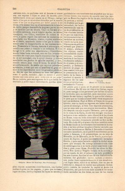 LAMINA V16772: Escultura y busto de Caligula
