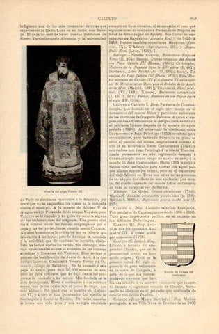 LAMINA V16773: Escudo y casulla del papa Calixto III