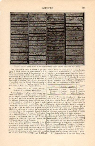 LAMINA V16767: Calendario cinergetico aleman
