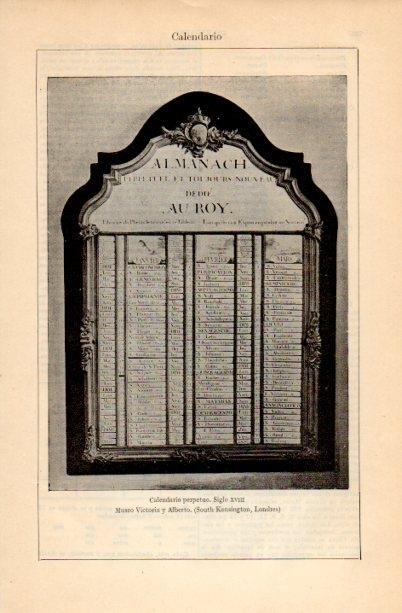LAMINA V16766: Calendario perpetuo del Museo Victoria y Alberto