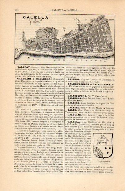 LAMINA V16763: Plano y escudo de Calella