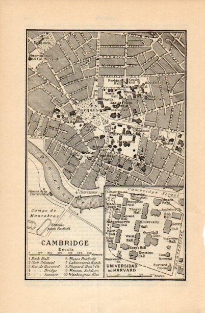 LAMINA V16809: Plano de la Universidad de Harvard en Cambridge