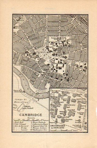 LAMINA V16809: Plano de la Universidad de Harvard en Cambridge