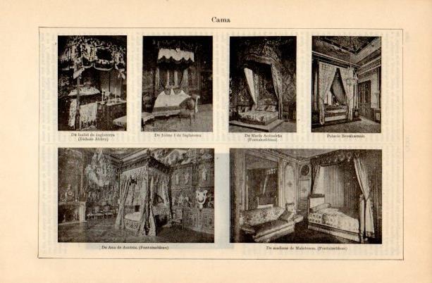 LAMINA V16796: Cama de Maria Antonieta de Isabel de Inglaterra de Ana de Austria