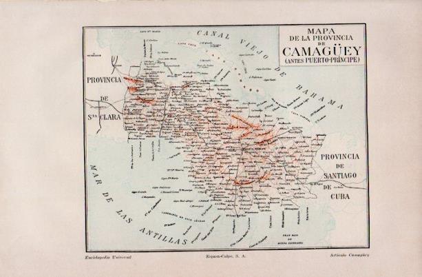 LAMINA V16800: Mapa de la provincia de Camaguey, Cuba