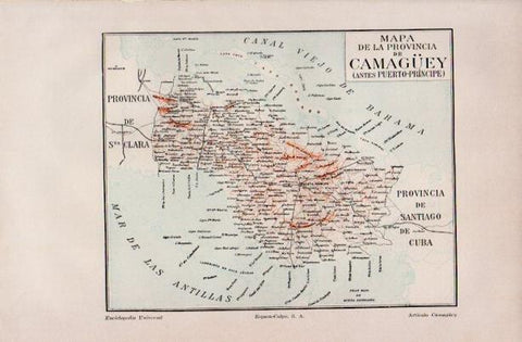 LAMINA V16800: Mapa de la provincia de Camaguey, Cuba