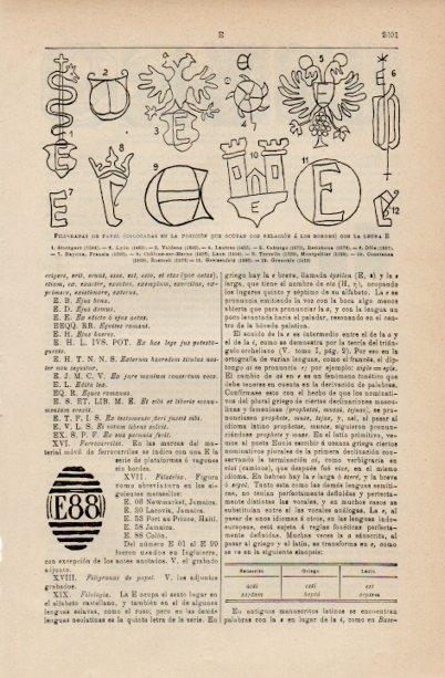 LAMINA V16603: Filigranas de papel con la letra E