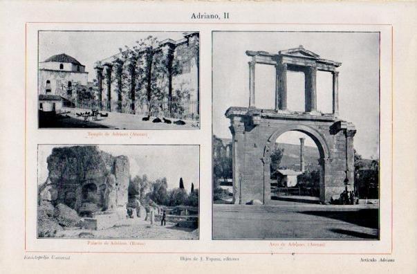 LAMINA V16409: Arco de Adriano en Atenas y Palacio de Adriano en Roma
