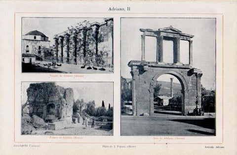 LAMINA V16409: Arco de Adriano en Atenas y Palacio de Adriano en Roma