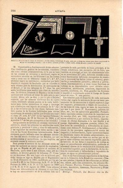 LAMINA V16413: Distintivos del uniforme del cuerpo de Aduanas