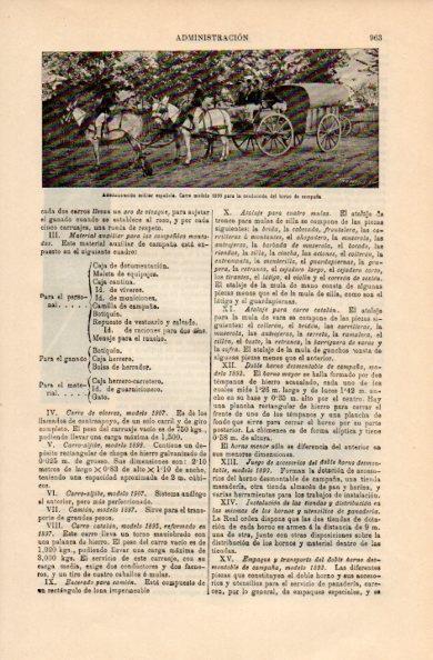 LAMINA V16389: Carro modelo 1893 para la conduccion del horno de campaña