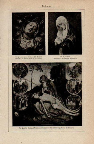 LAMINA V16444: Dolorosa por Ticiano y Dolorosa por Quintin Metsys