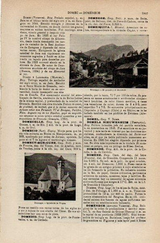 LAMINA V16450: Iglesia y puente en Domegge, Italia