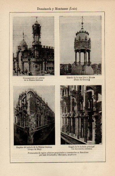 LAMINA V16453: Edificios varios en Barcelona por Luis Domenech y Montaner