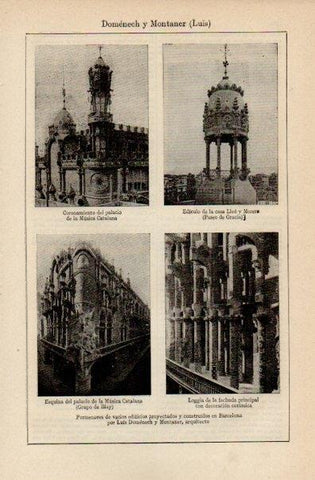 LAMINA V16453: Edificios varios en Barcelona por Luis Domenech y Montaner