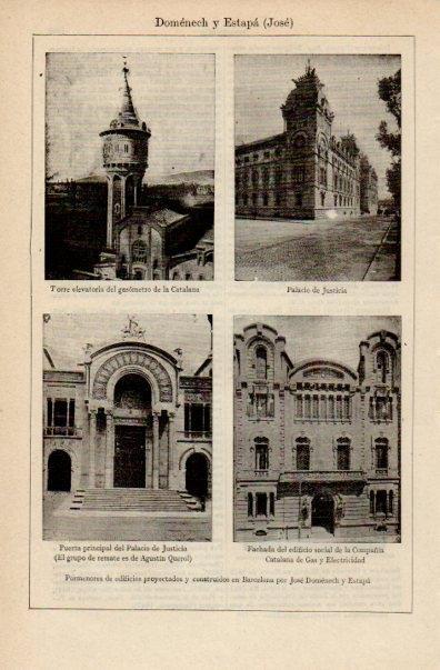 LAMINA V16451: Edificios en Barcelona por Jose Domenech y Estapa