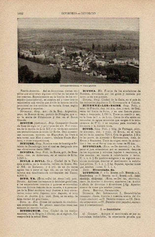 LAMINA V16427: Vista general de Divonne-les-Bains, Francia