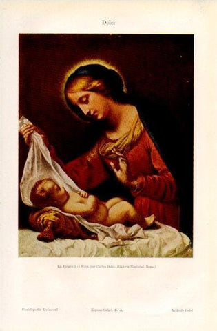 LAMINA V16438: La Virgen y el Niño por Carlos Dolci