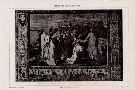 LAMINA V16335: Promesa de Cristo, tapiz de la Real Casa española