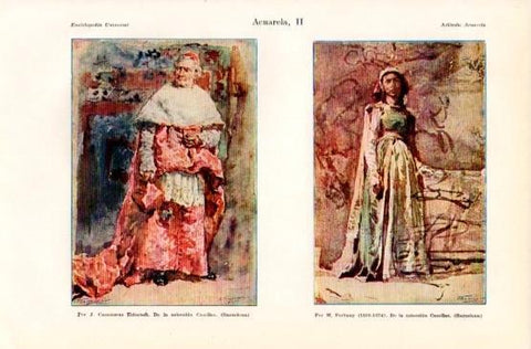 LAMINA V16337: Acuarelas por J. Casanovas Estorach i M. Fortuny