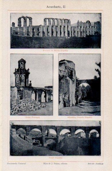 LAMINA V16346: Acueducto de Merida, Evora, Alhambra y Teruel