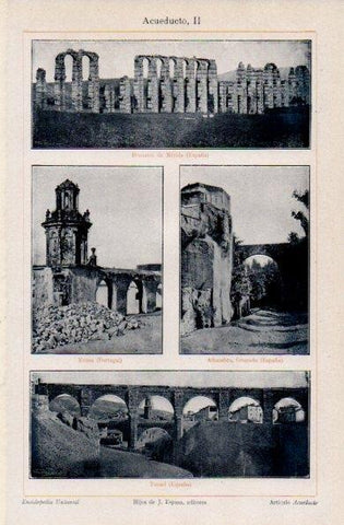 LAMINA V16346: Acueducto de Merida, Evora, Alhambra y Teruel