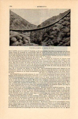 LAMINA V16348: Acueducto de madera en America del Norte